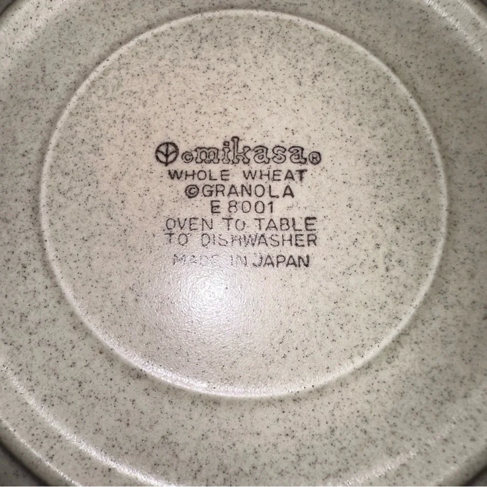 Set of 3 MIKASA Whole Wheat Granola Salad Plates – Vintage Stoneware Retro 70’s